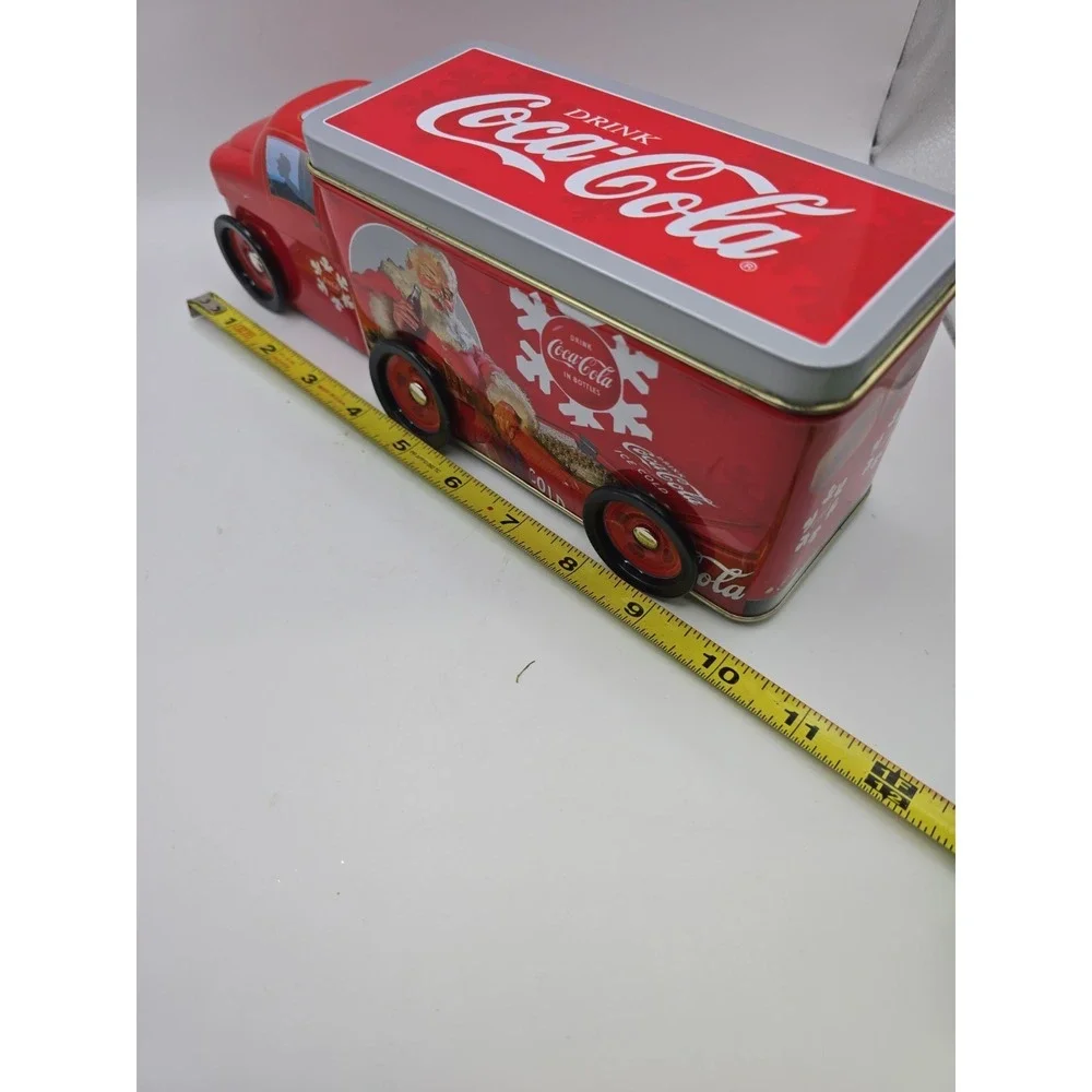 Coca-Cola Coke Delivery Truck Tin with Wheels & 2 Compartments with Santa Claus